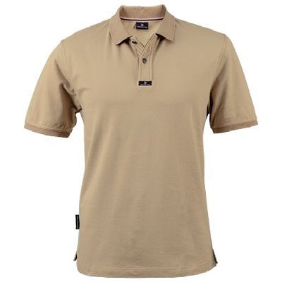 corporate clothing beige golf shirt