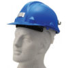 blue safety helmet with lamp bracket